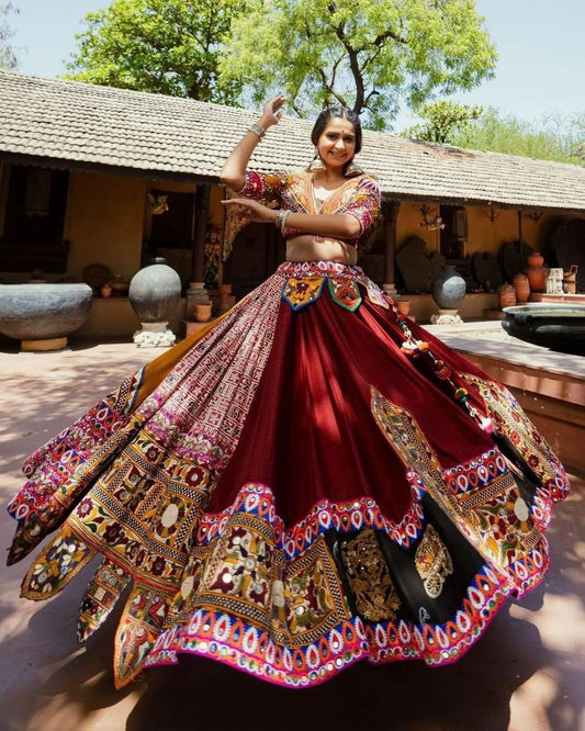 Muslin Cotton Chaniya Choli | Fancy Digital with Real Mirror Work for Traditional Wear